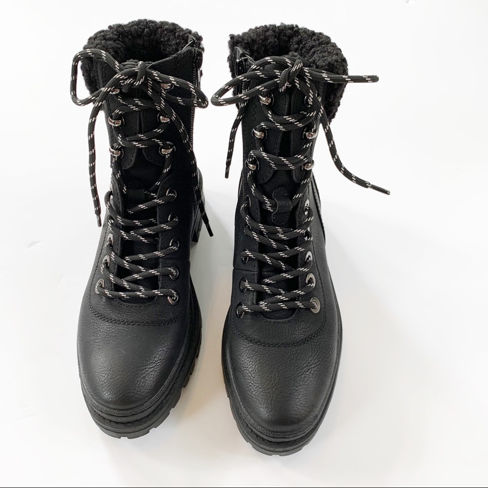 Steve Madden Keystone Faux Fur Leather Combat Boot - Picture 6 of 16